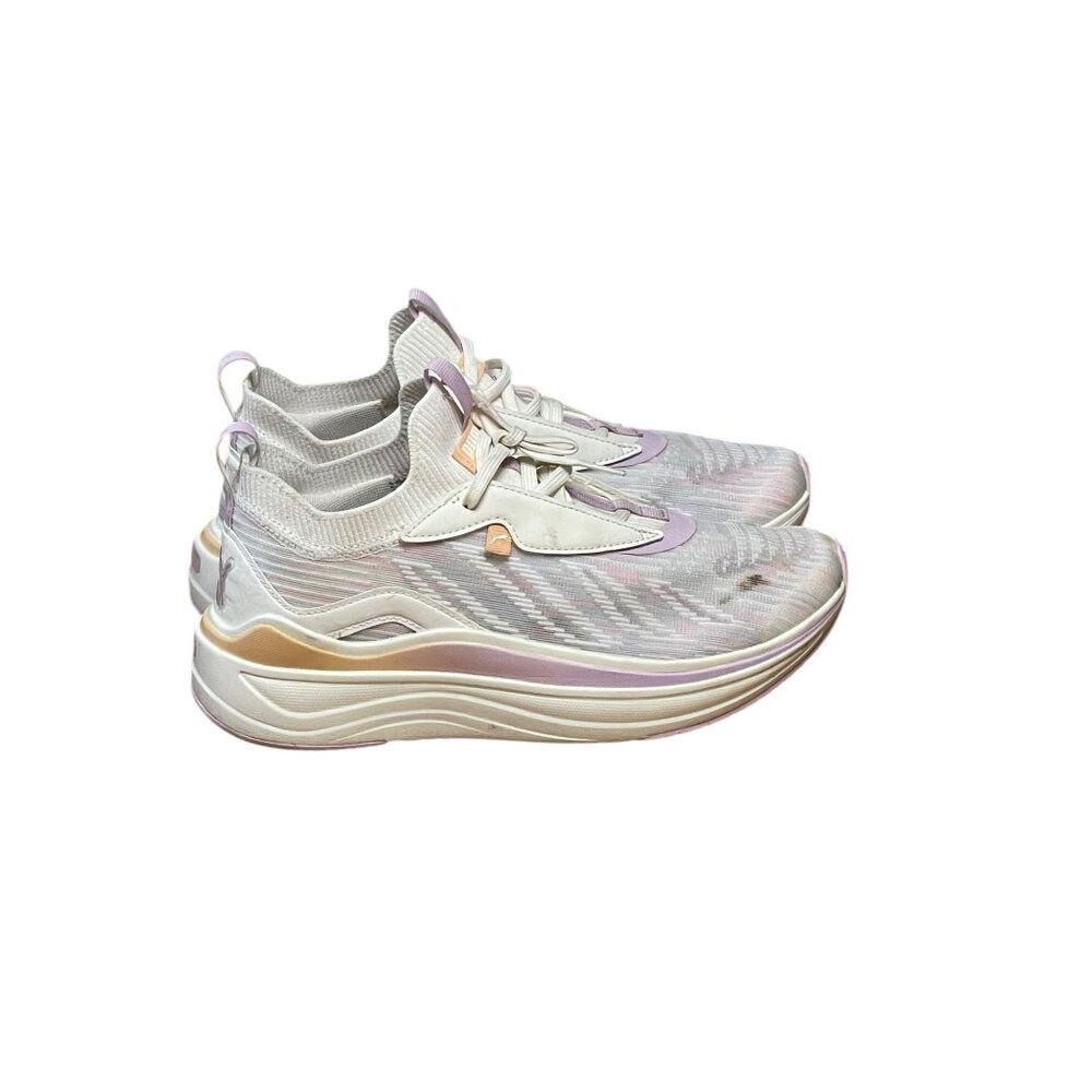 Puma Womens Running Shoes Size US 8.5 White &‎ Pink Mesh Upper Lightly Used